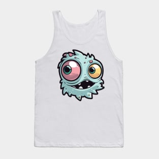 Little Monster Creature, Green And Kawaii Cute Tank Top